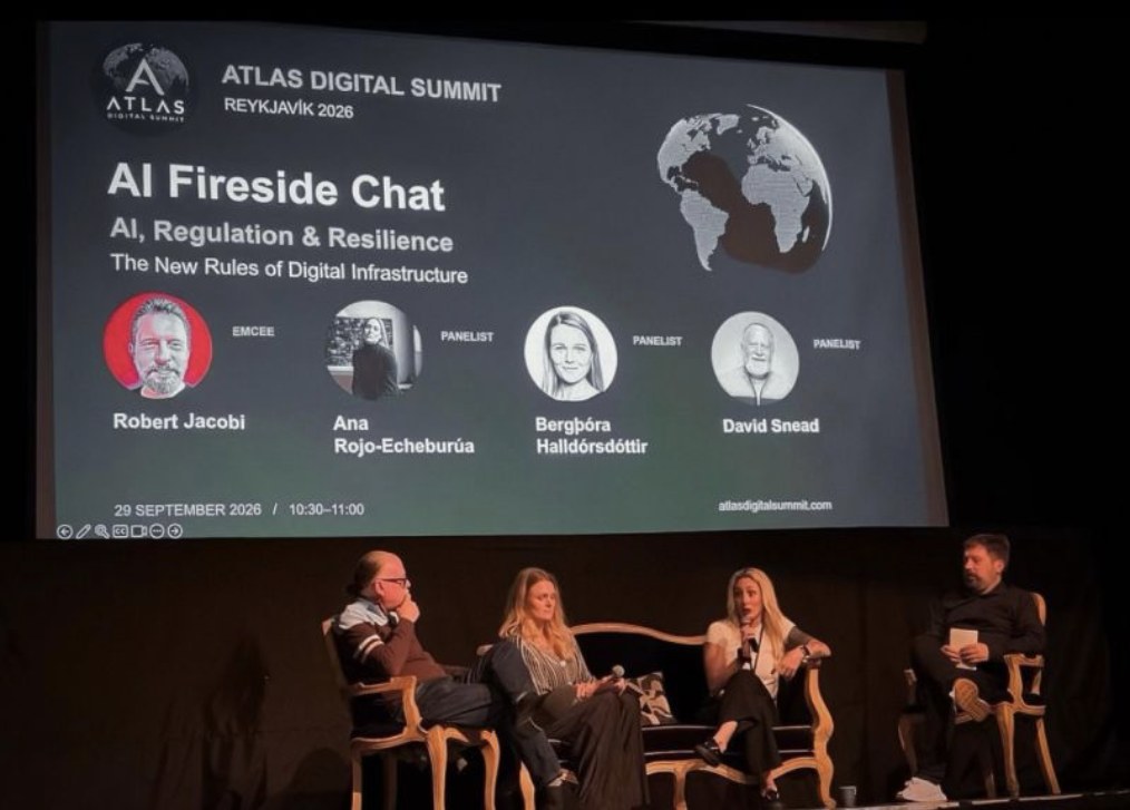AI Fireside Chat on stage at Atlas Digital Summit