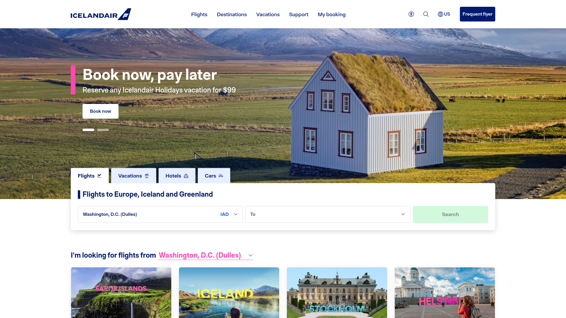 Icelandair flights to Iceland